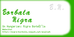 borbala migra business card